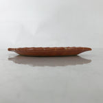 Japanese Ceramic Small Serving Plate Meimeizara Leaf Dream Kanji Orange Y226