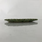Japanese Ceramic Small Serving Plate Meimeizara Leaf Shape Snow Kanji Green Y225