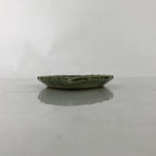 Japanese Ceramic Small Serving Plate Meimeizara Leaf Shape Snow Kanji Green Y225