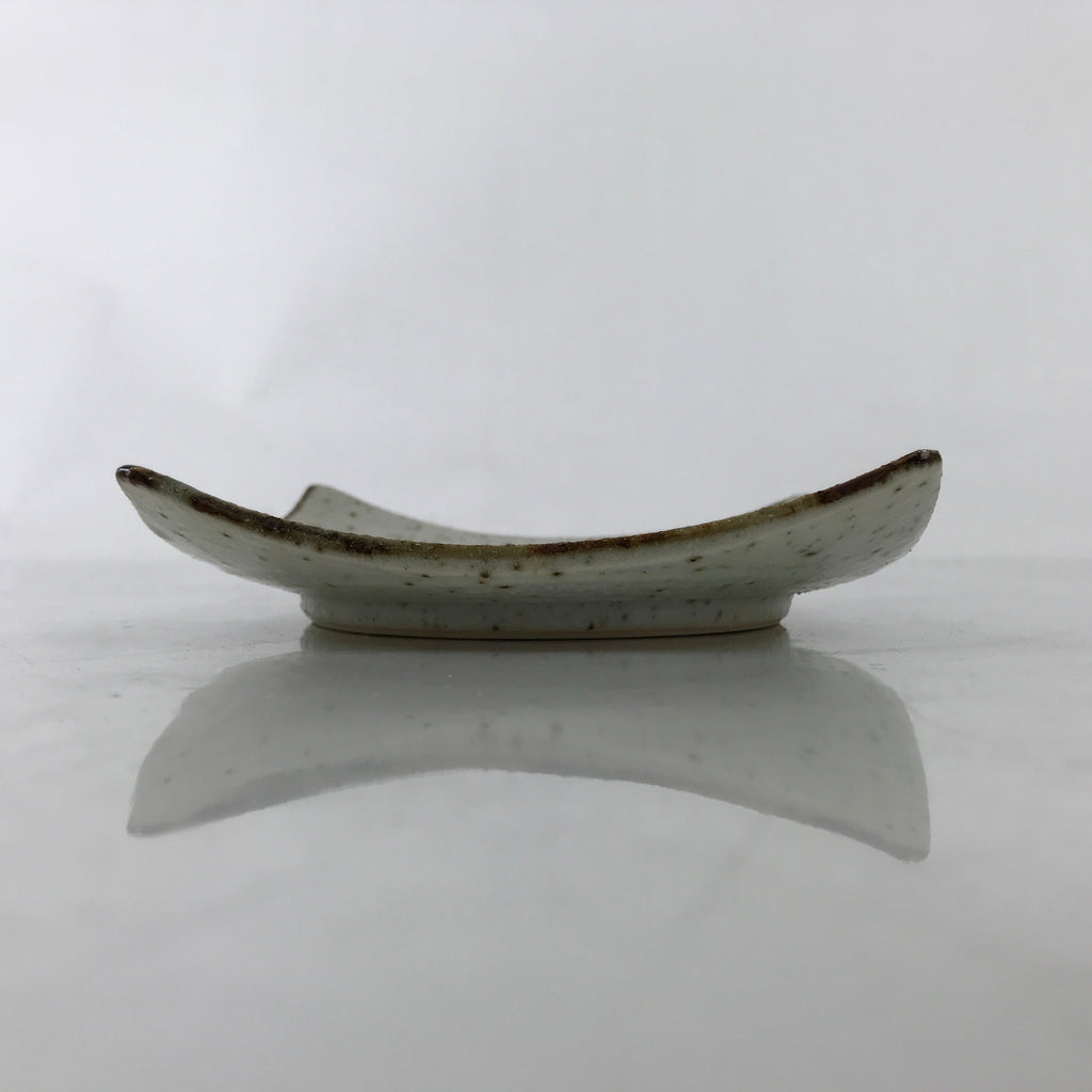 Japanese Ceramic Small Serving Plate Meimeizara Square Brown White Bamboo Y211