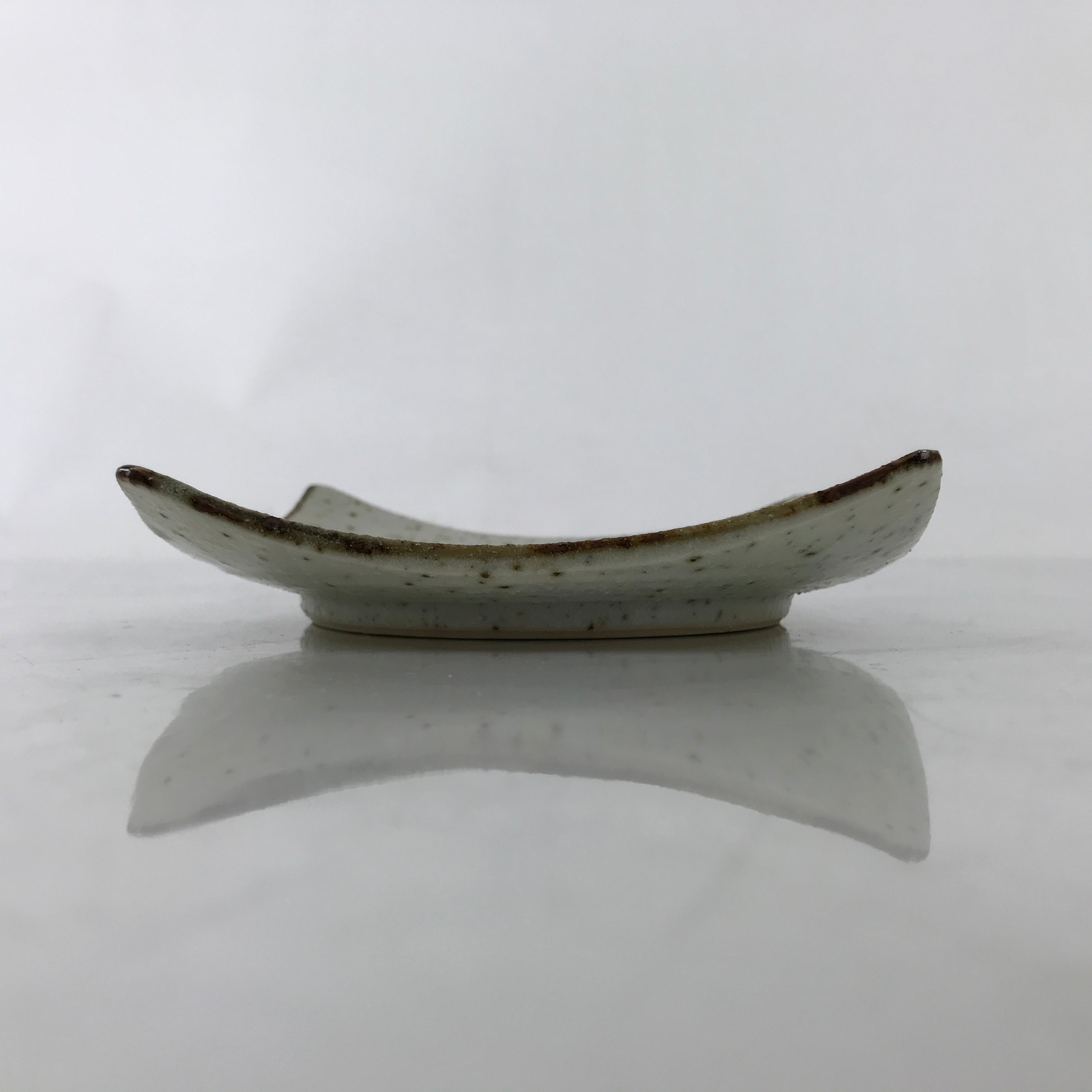 Japanese Ceramic Small Serving Plate Meimeizara Square Brown White Bamboo Y211