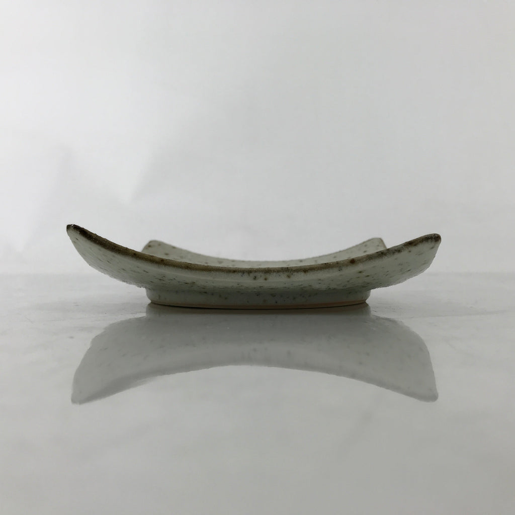 Japanese Ceramic Small Serving Plate Meimeizara Square Brown White Bamboo Y211