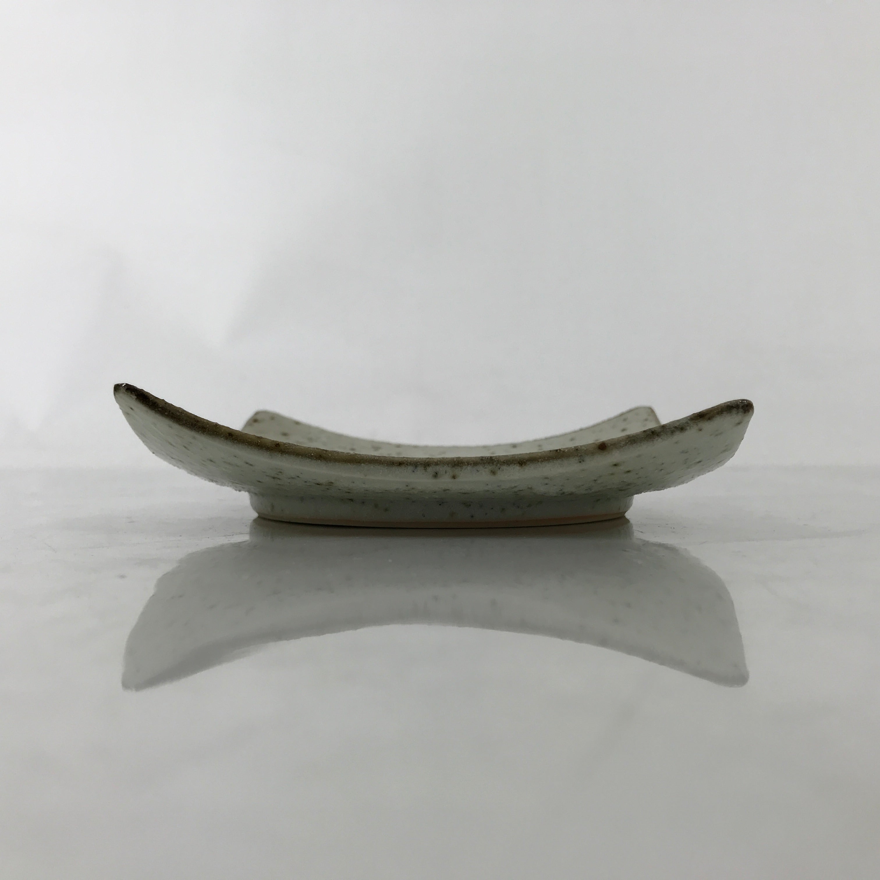 Japanese Ceramic Small Serving Plate Meimeizara Square Brown White Bamboo Y211