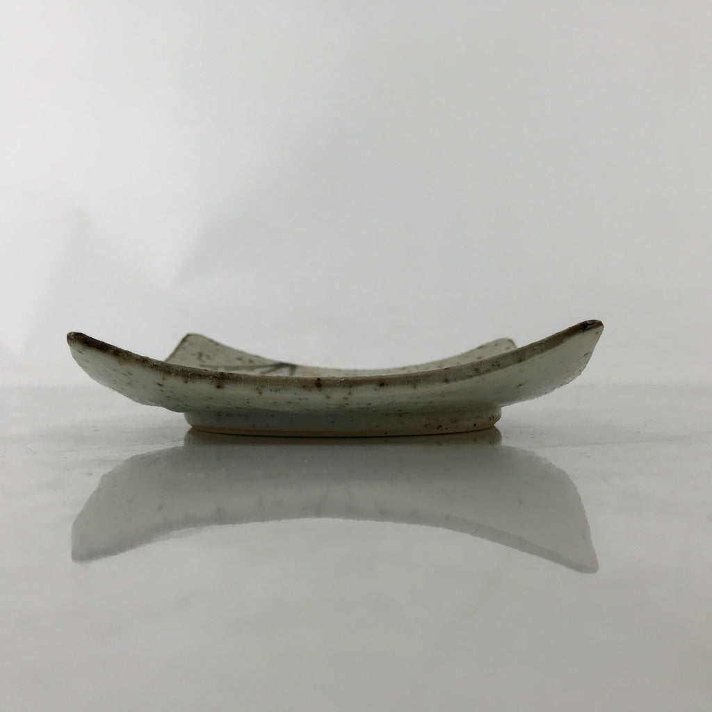 Japanese Ceramic Small Serving Plate Meimeizara Square Brown White Bamboo Y211