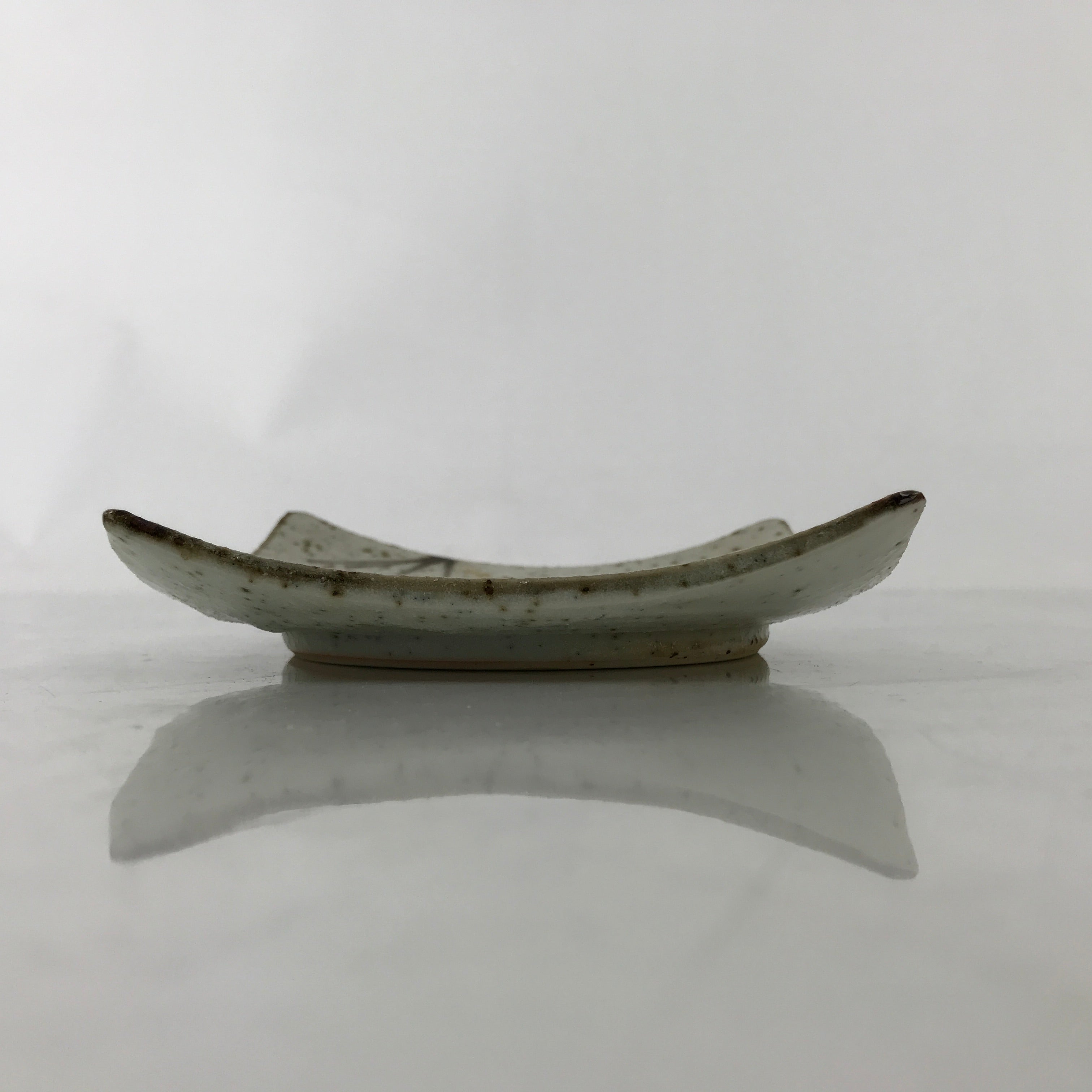 Japanese Ceramic Small Serving Plate Meimeizara Square Brown White Bamboo Y211