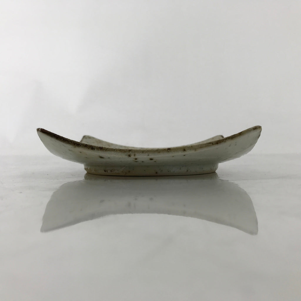 Japanese Ceramic Small Serving Plate Meimeizara Square Brown White Bamboo Y212