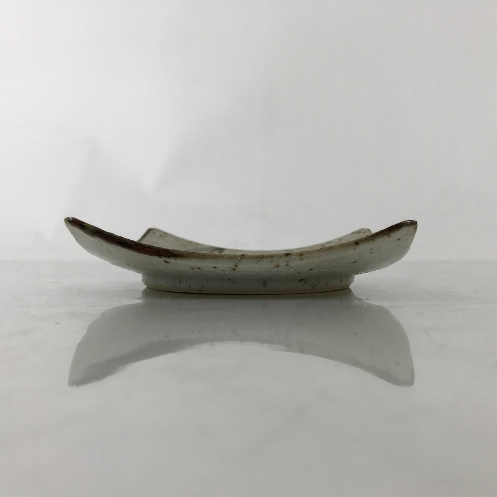 Japanese Ceramic Small Serving Plate Meimeizara Square Brown White Bamboo Y212