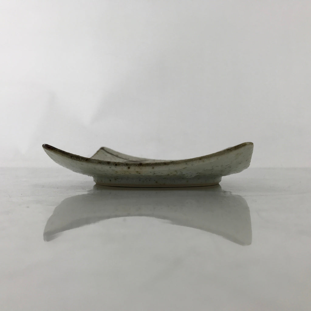 Japanese Ceramic Small Serving Plate Meimeizara Square Brown White Bamboo Y212