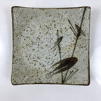 Japanese Ceramic Small Serving Plate Meimeizara Square Brown White Bamboo Y212