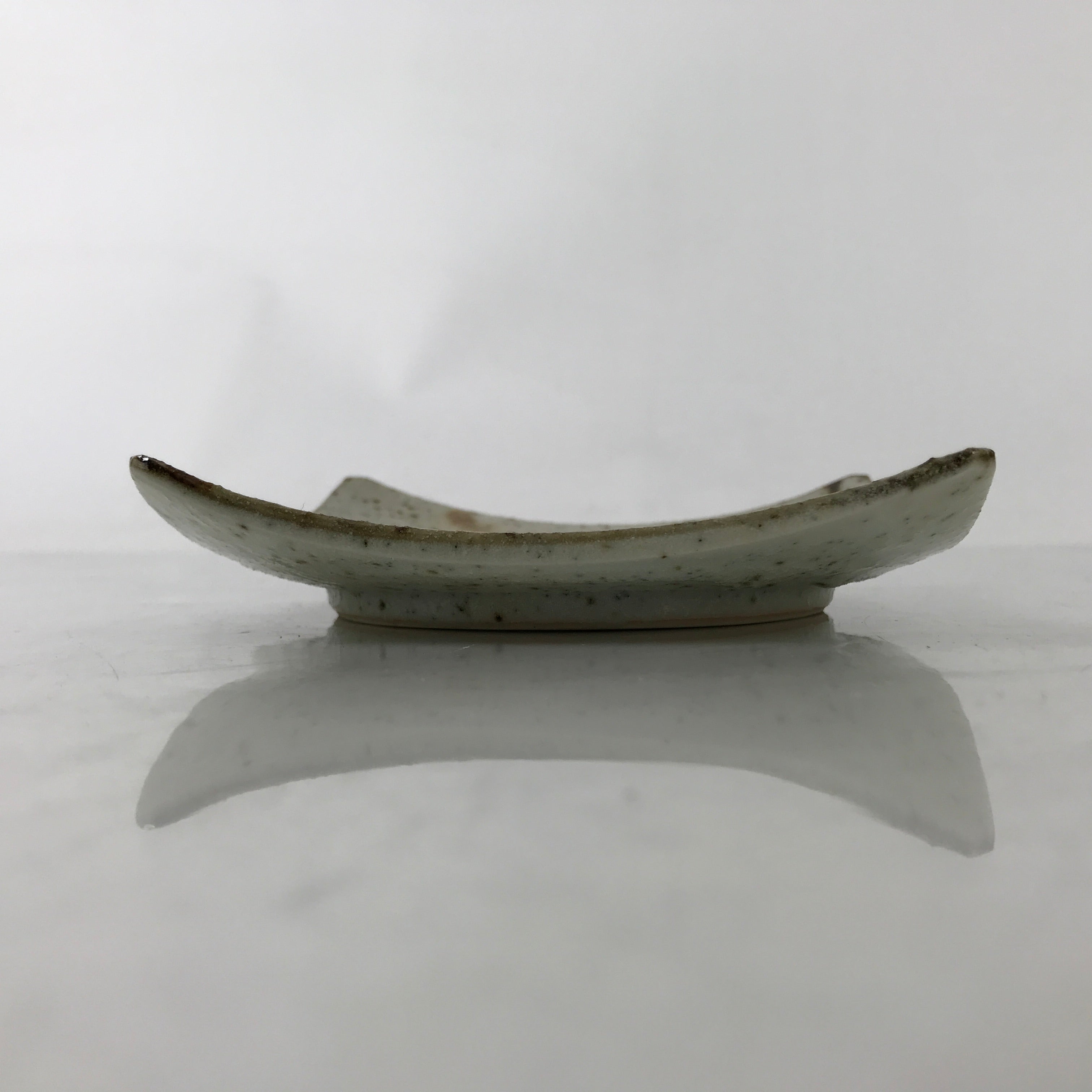 Japanese Ceramic Small Serving Plate Meimeizara Square Brown White Bamboo Y213