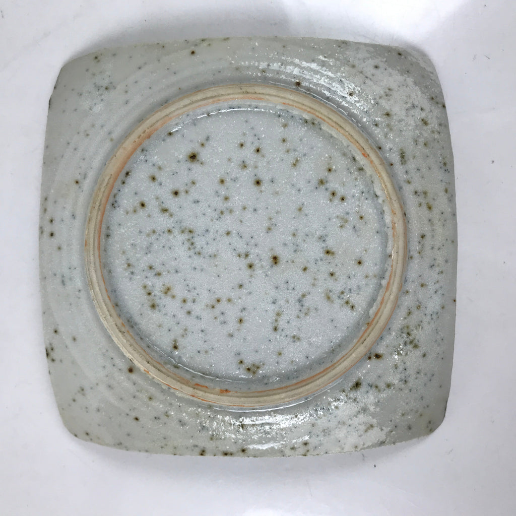 Japanese Ceramic Small Serving Plate Meimeizara Square Brown White Bamboo Y213