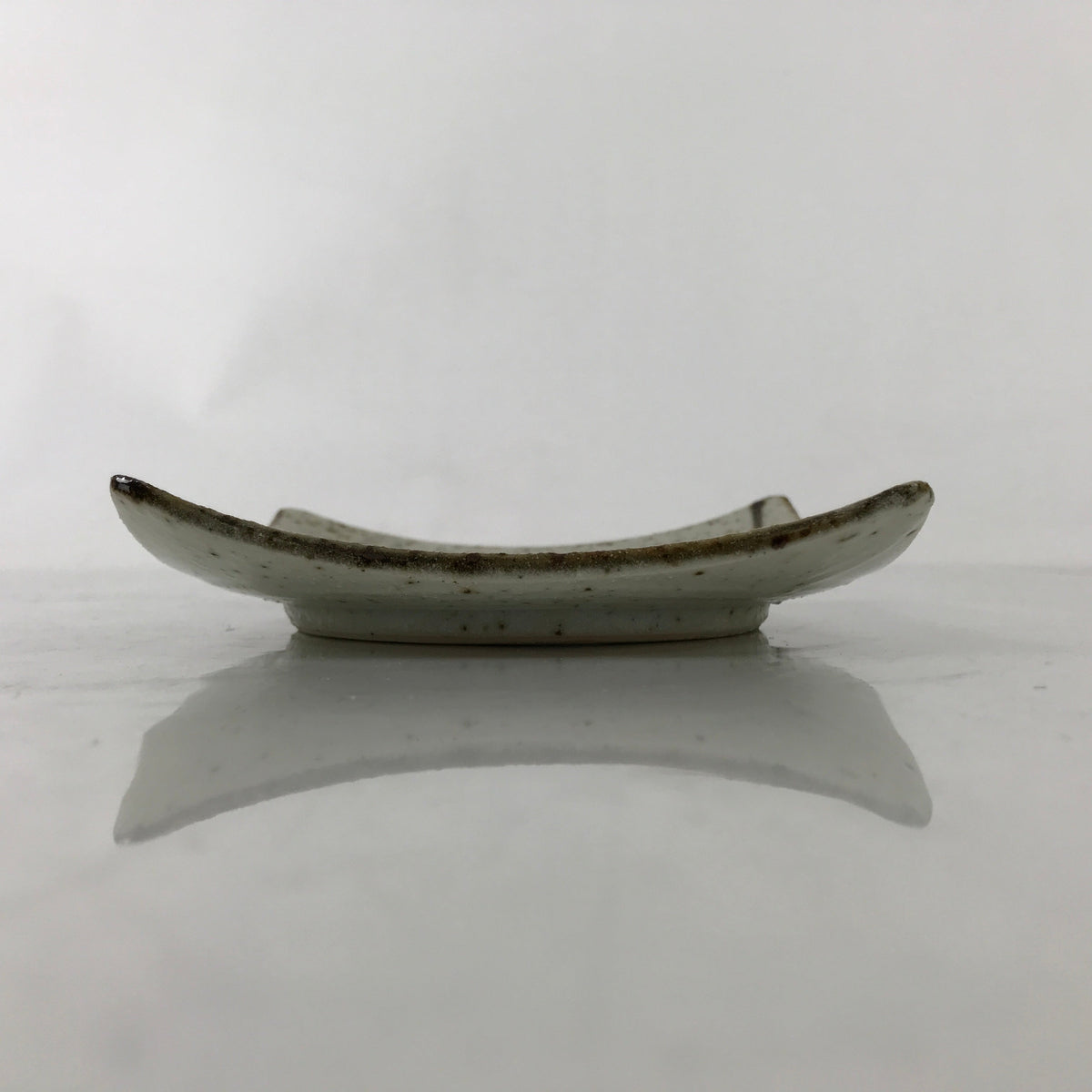 Japanese Ceramic Small Serving Plate Meimeizara Square Brown White Bamboo Y215