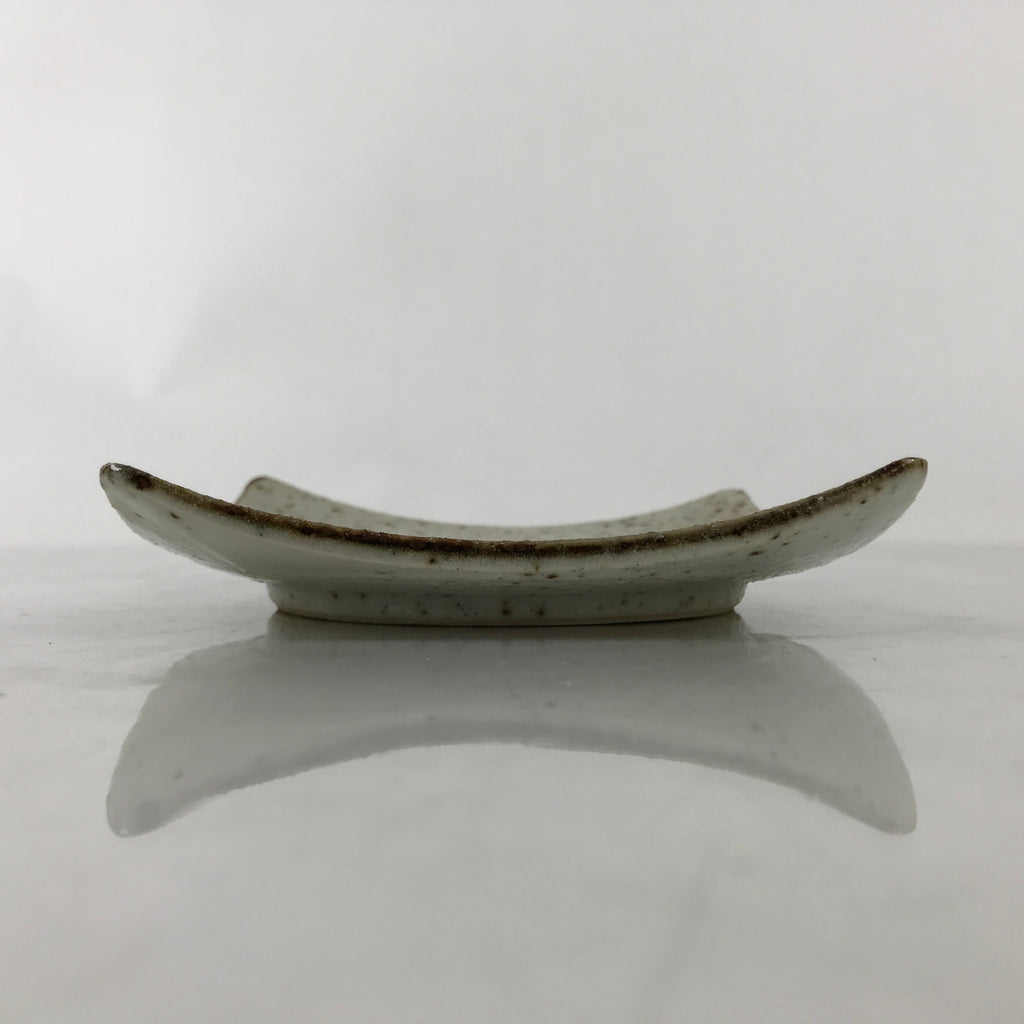 Japanese Ceramic Small Serving Plate Meimeizara Square Brown White Bamboo Y215
