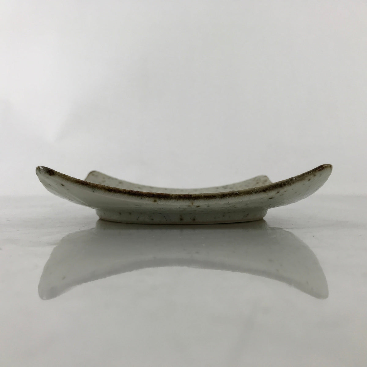 Japanese Ceramic Small Serving Plate Meimeizara Square Brown White Bamboo Y215