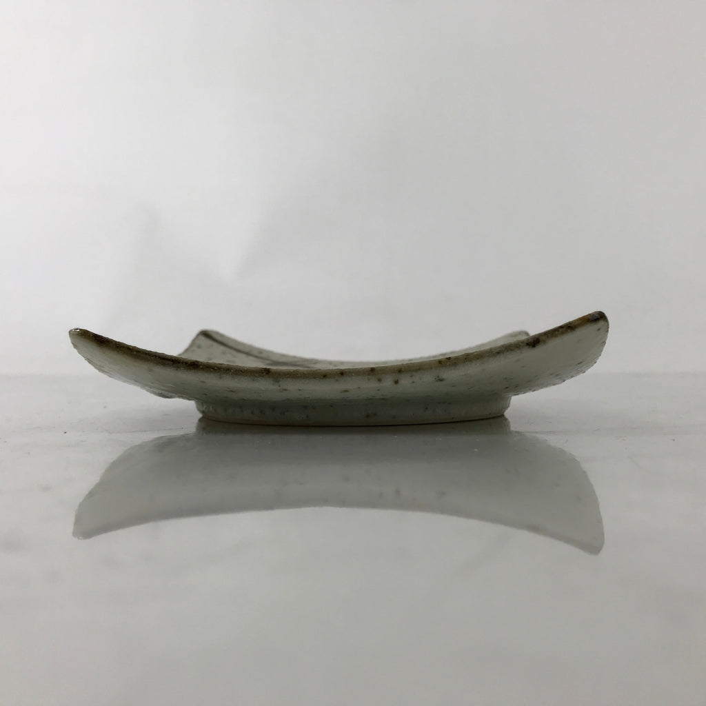 Japanese Ceramic Small Serving Plate Meimeizara Square Brown White Bamboo Y215
