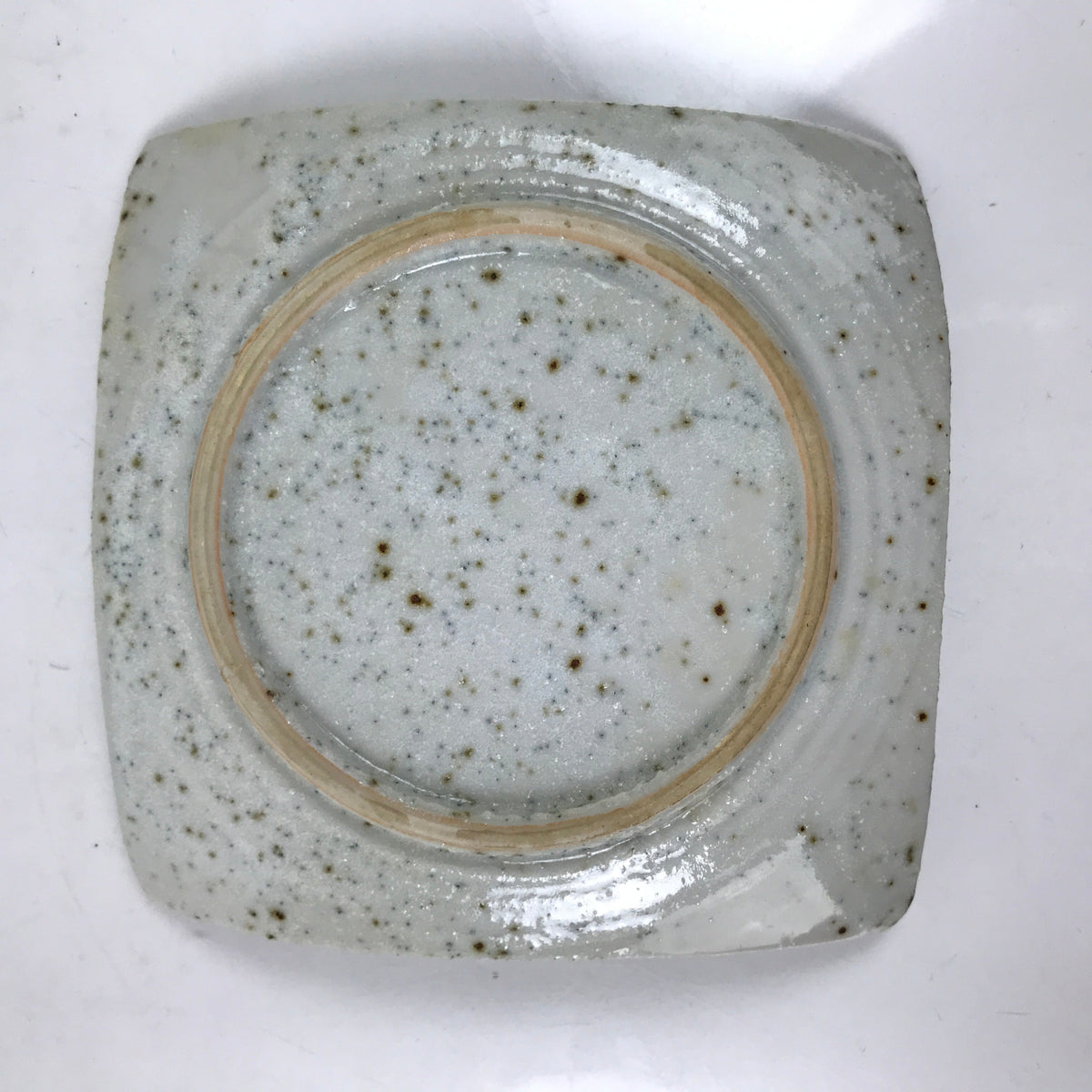 Japanese Ceramic Small Serving Plate Meimeizara Square Brown White Bamboo Y215
