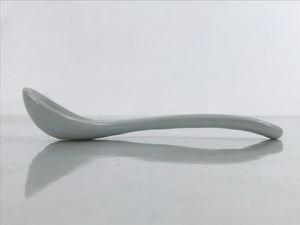 Japanese Ceramic Small Spoon Vtg Chawanmushi Flatware White Blue JK728