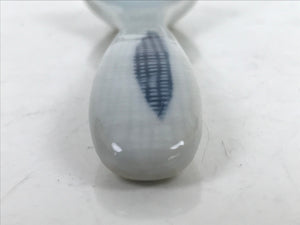 Japanese Ceramic Small Spoon Vtg Chawanmushi Flatware White Blue JK729