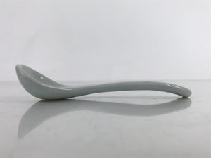 Japanese Ceramic Small Spoon Vtg Chawanmushi Flatware White Blue JK730