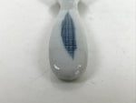 Japanese Ceramic Small Spoon Vtg Chawanmushi Flatware White Blue JK732