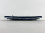 Japanese Ceramic Small Square Plate Vtg Blue Kozara Meimeizara Yakimono PY476