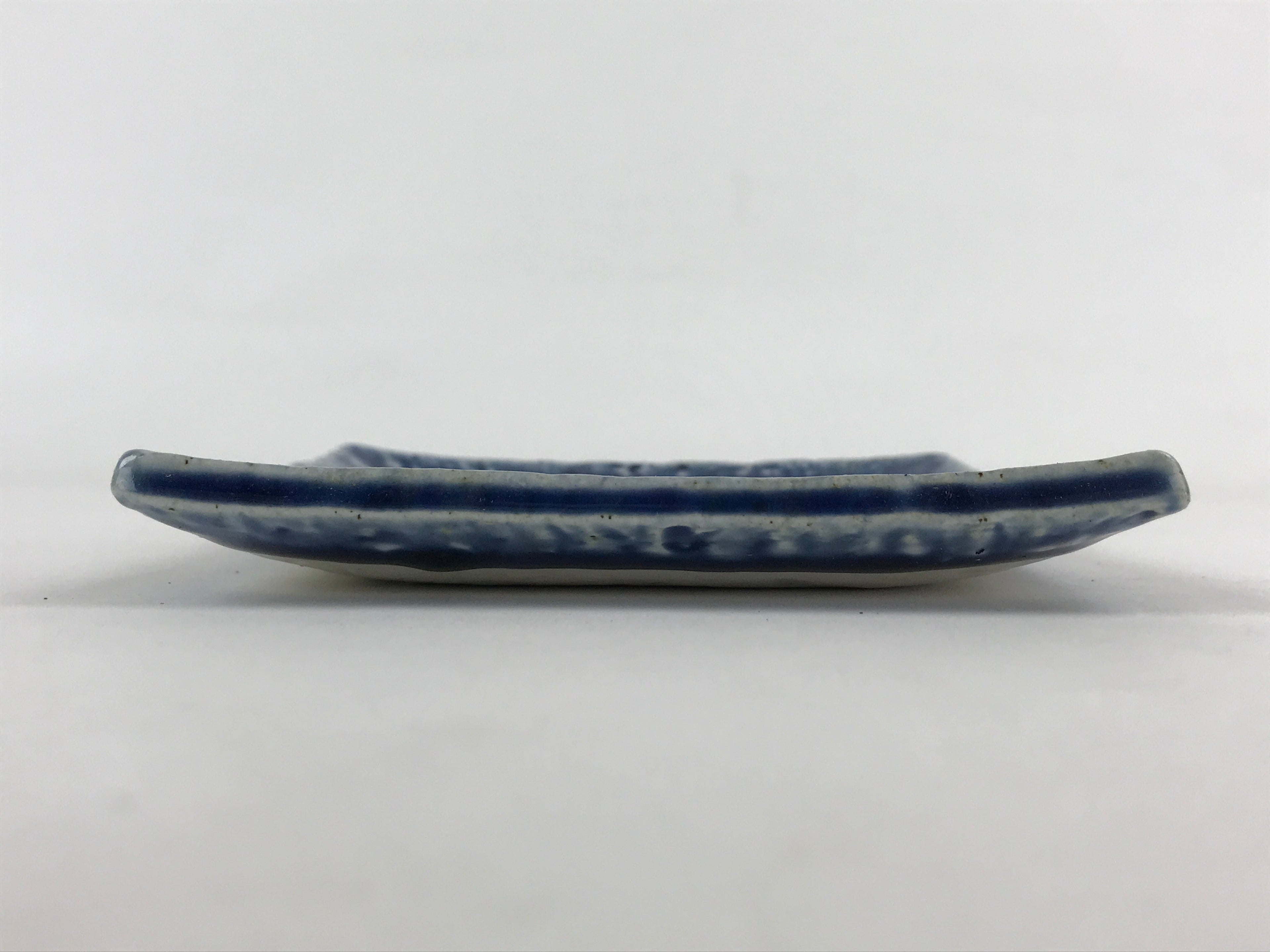 Japanese Ceramic Small Square Plate Vtg Blue Kozara Meimeizara Yakimono PY476