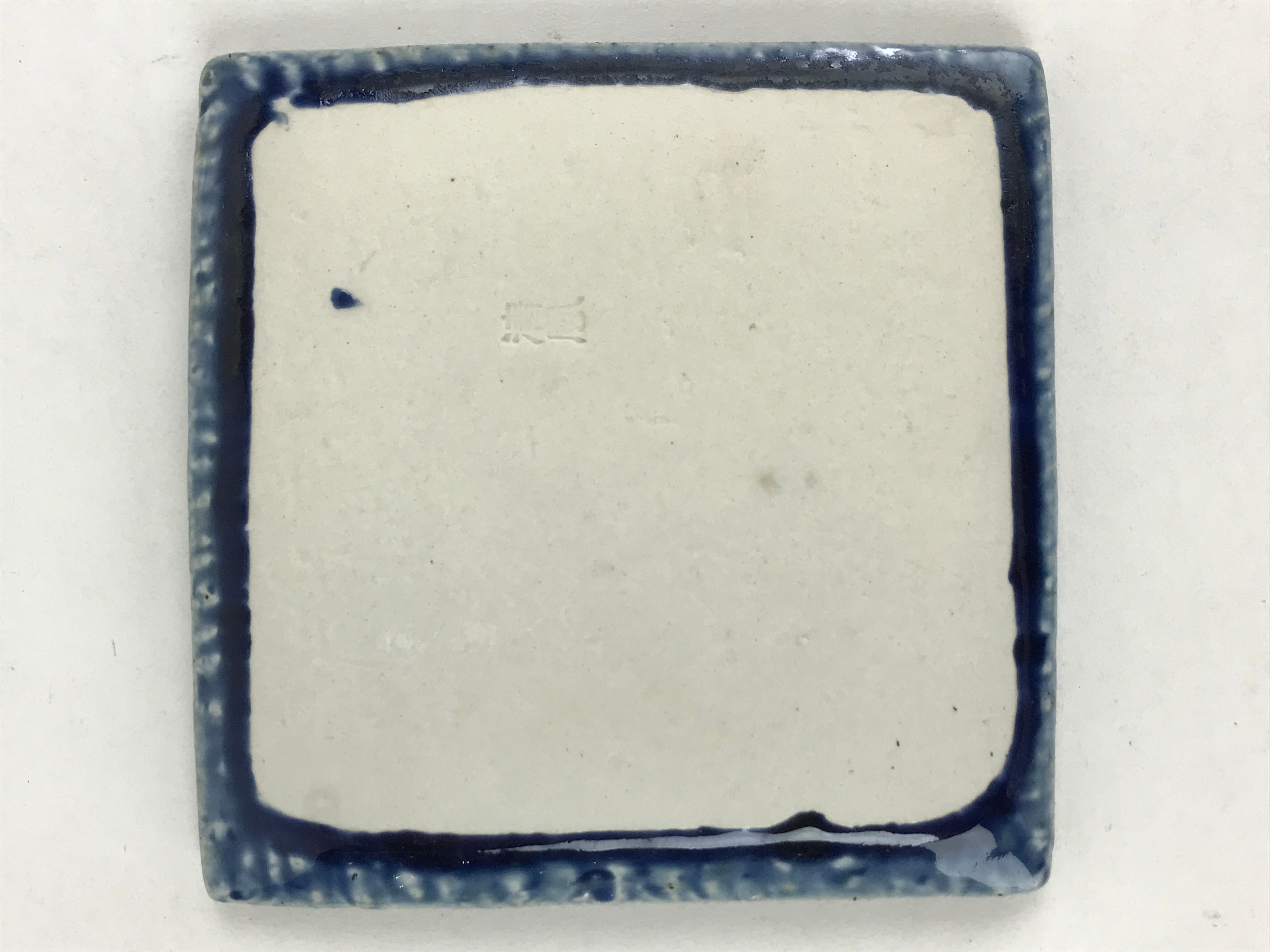 Japanese Ceramic Small Square Plate Vtg Blue Kozara Meimeizara Yakimono PY476