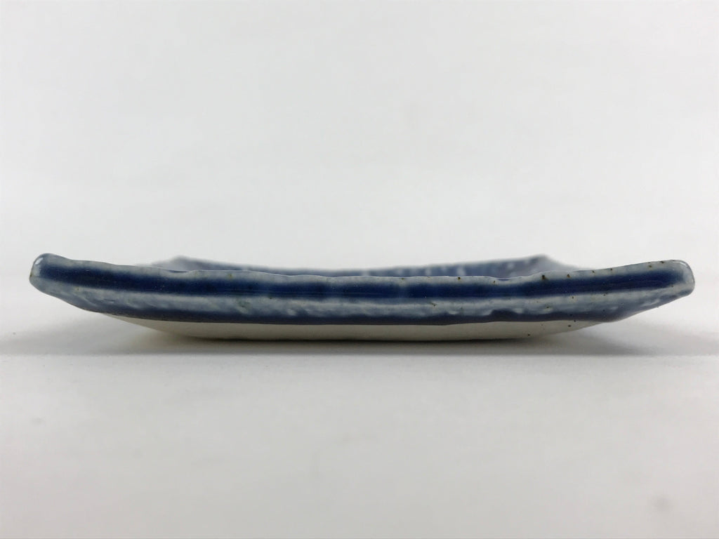 Japanese Ceramic Small Square Plate Vtg Blue Kozara Meimeizara Yakimono PY476
