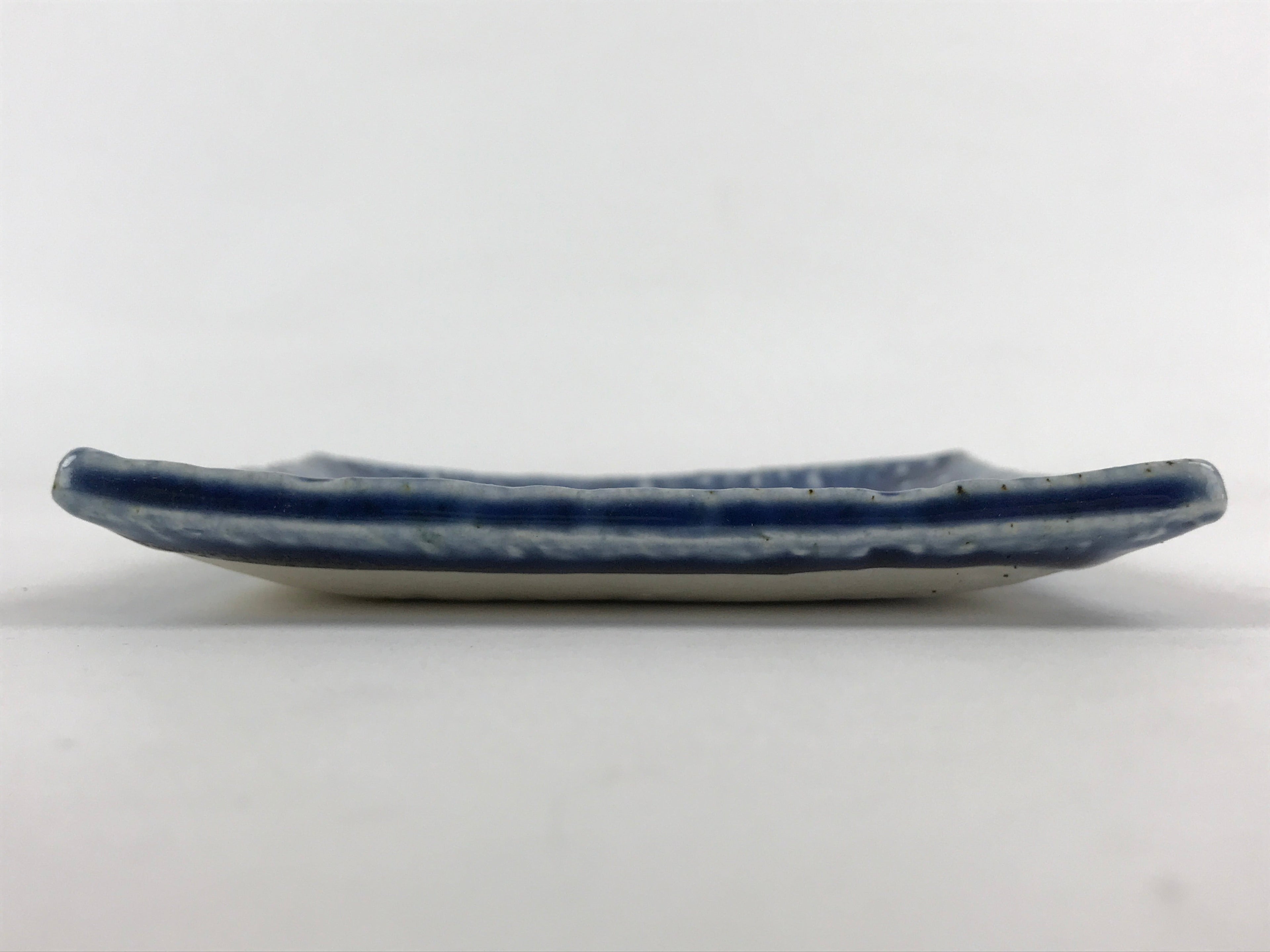Japanese Ceramic Small Square Plate Vtg Blue Kozara Meimeizara Yakimono PY476