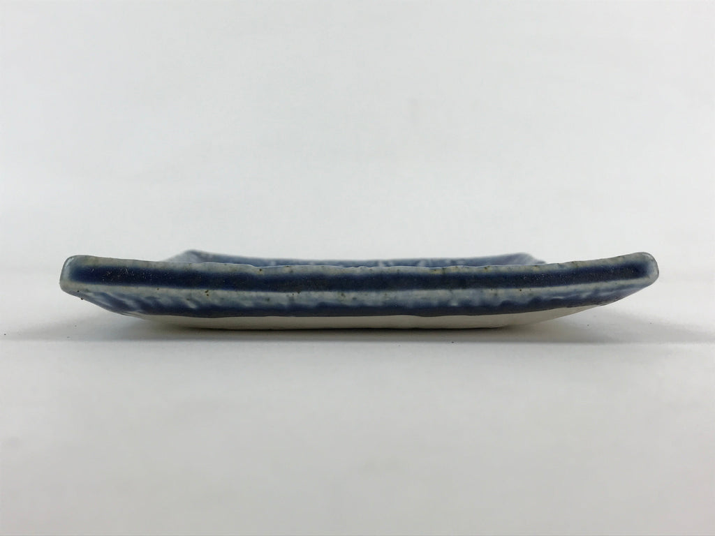 Japanese Ceramic Small Square Plate Vtg Blue Kozara Meimeizara Yakimono PY476