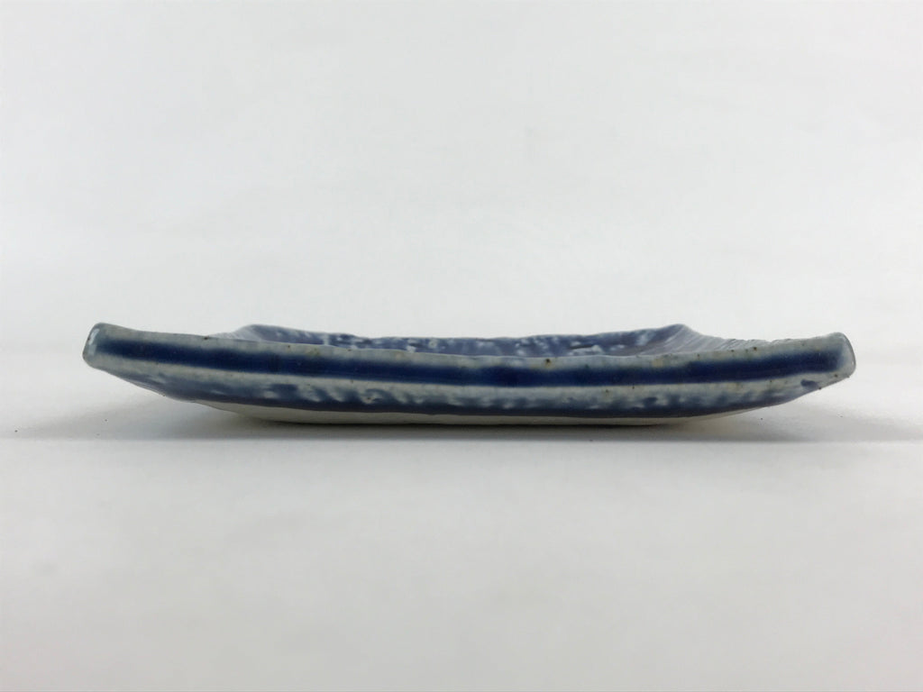 Japanese Ceramic Small Square Plate Vtg Blue Kozara Meimeizara Yakimono PY476
