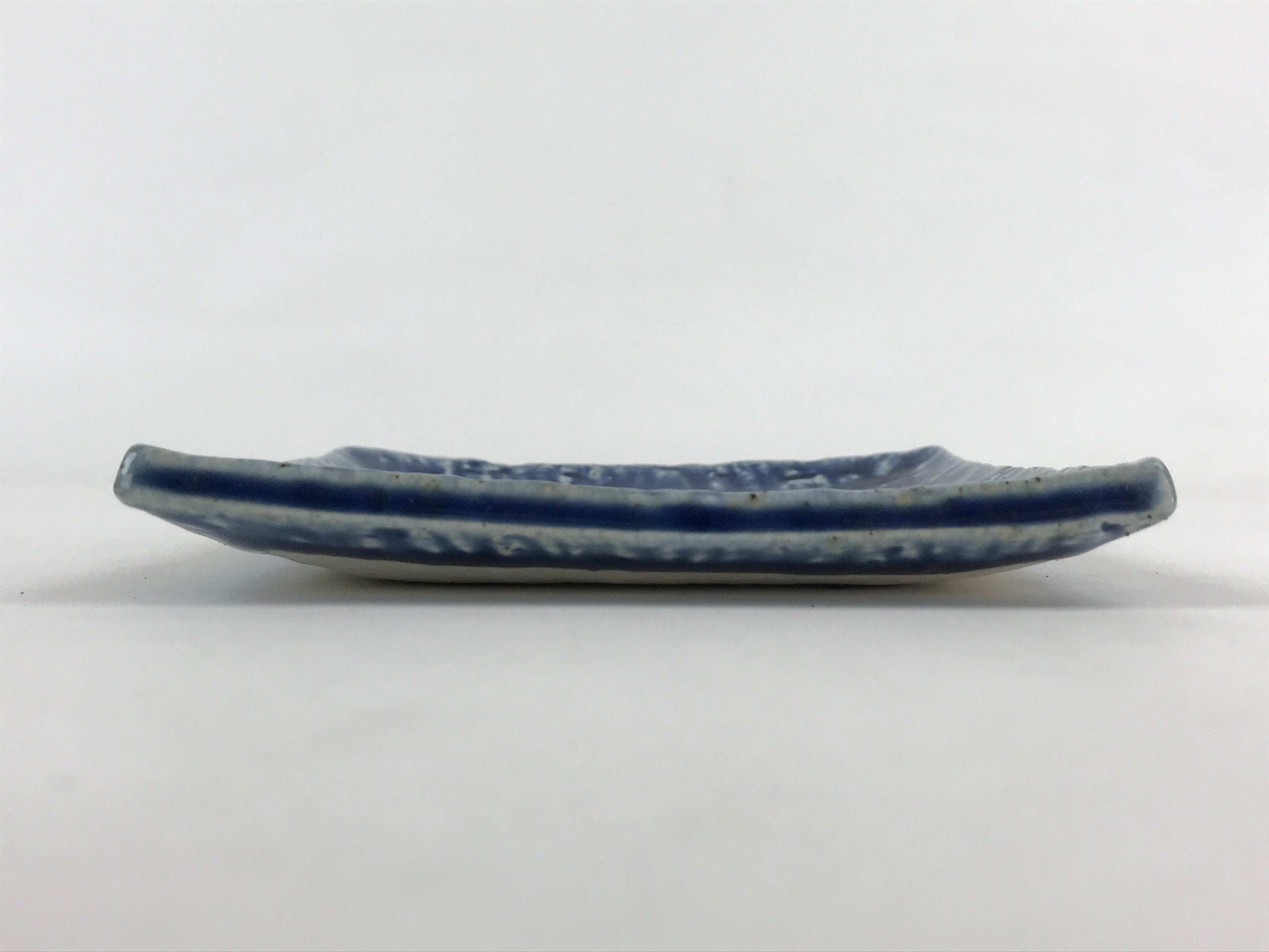 Japanese Ceramic Small Square Plate Vtg Blue Kozara Meimeizara Yakimono PY476