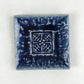 Japanese Ceramic Small Square Plate Vtg Blue Kozara Meimeizara Yakimono PY476