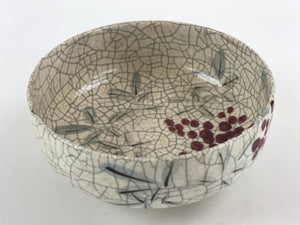 Japanese Ceramic Snack Bowl Kashiki Vtg Pottery Round Cracked Glaze White PY440
