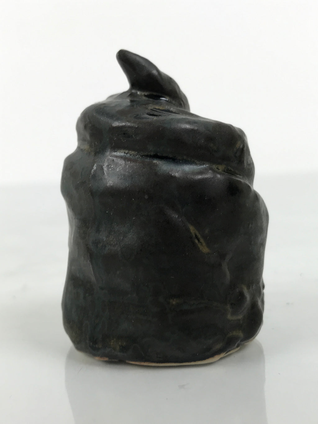 Japanese Ceramic Snake Statue Vtg Pair Zodiac Eto Sculpture Black Okimono ST96