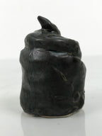 Japanese Ceramic Snake Statue Vtg Pair Zodiac Eto Sculpture Black Okimono ST96