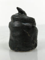 Japanese Ceramic Snake Statue Vtg Pair Zodiac Eto Sculpture Black Okimono ST96