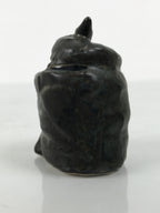 Japanese Ceramic Snake Statue Vtg Pair Zodiac Eto Sculpture Black Okimono ST96