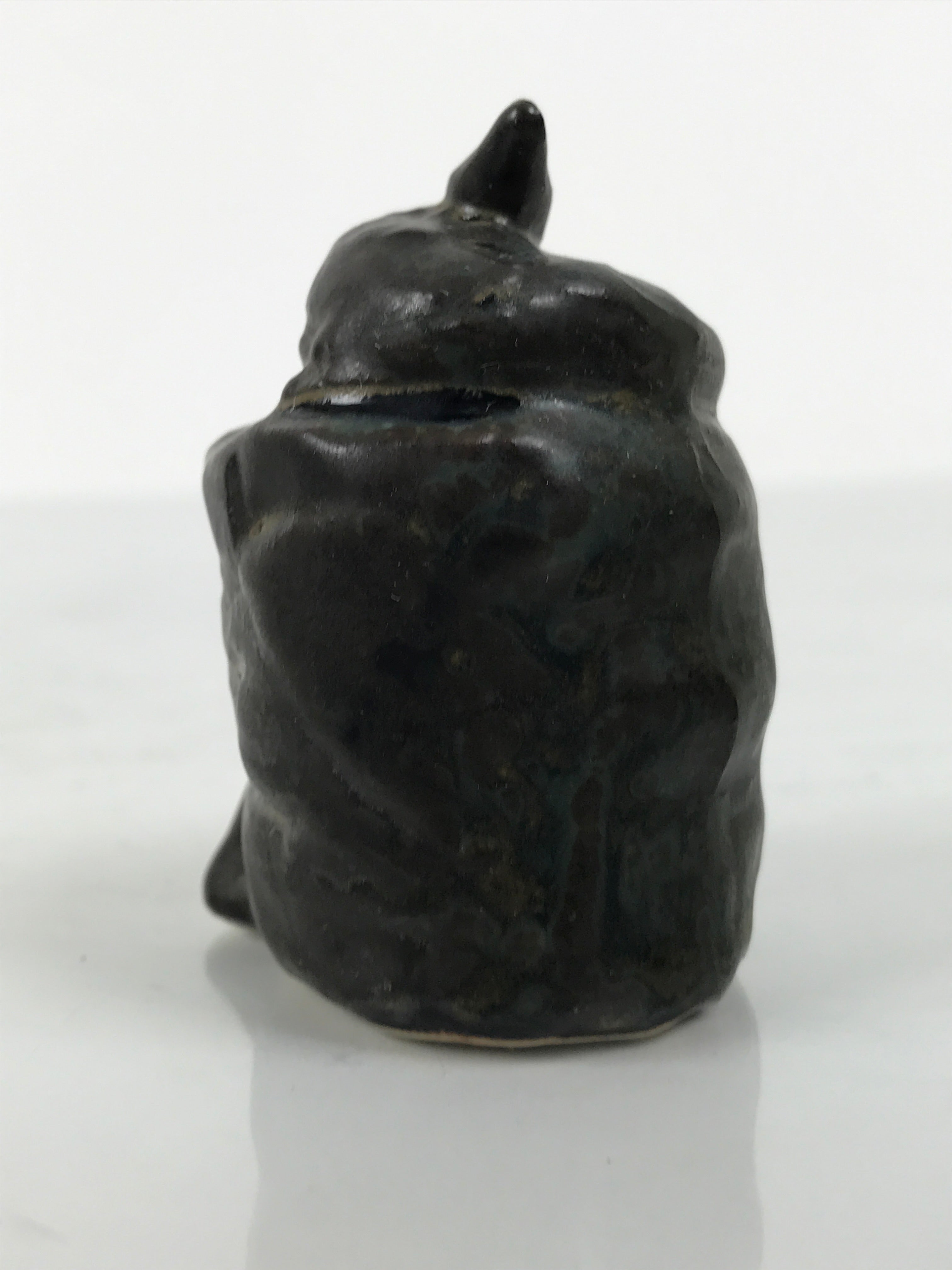 Japanese Ceramic Snake Statue Vtg Pair Zodiac Eto Sculpture Black Okimono ST96