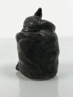Japanese Ceramic Snake Statue Vtg Pair Zodiac Eto Sculpture Black Okimono ST96