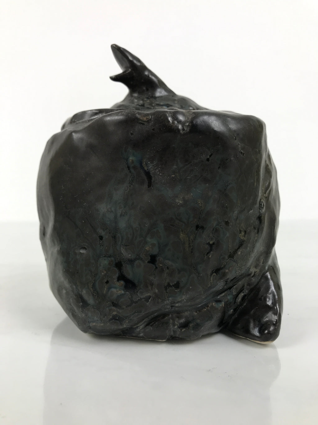 Japanese Ceramic Snake Statue Vtg Pair Zodiac Eto Sculpture Black Okimono ST96