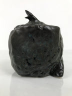 Japanese Ceramic Snake Statue Vtg Pair Zodiac Eto Sculpture Black Okimono ST96