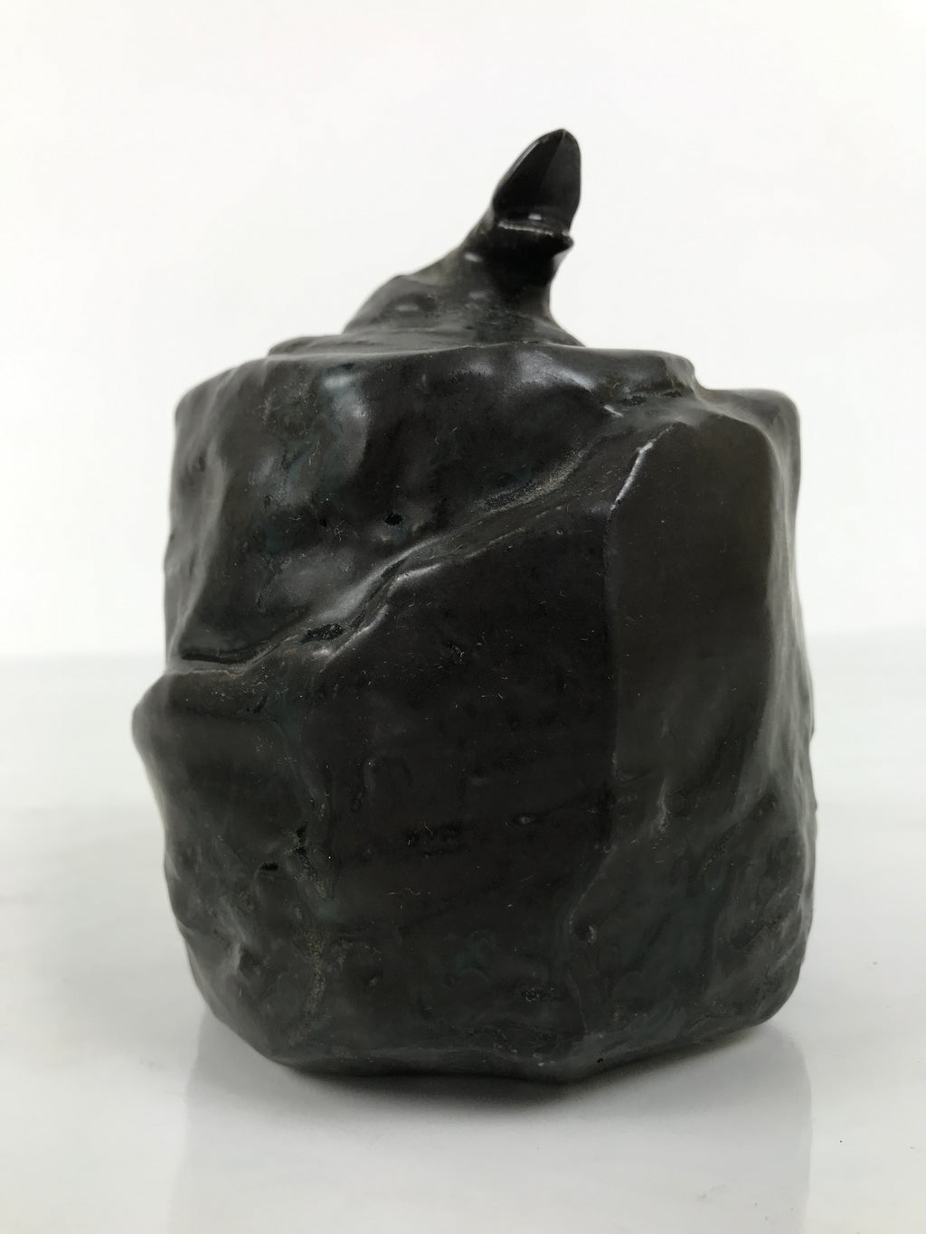 Japanese Ceramic Snake Statue Vtg Pair Zodiac Eto Sculpture Black Okimono ST96