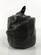 Japanese Ceramic Snake Statue Vtg Pair Zodiac Eto Sculpture Black Okimono ST96