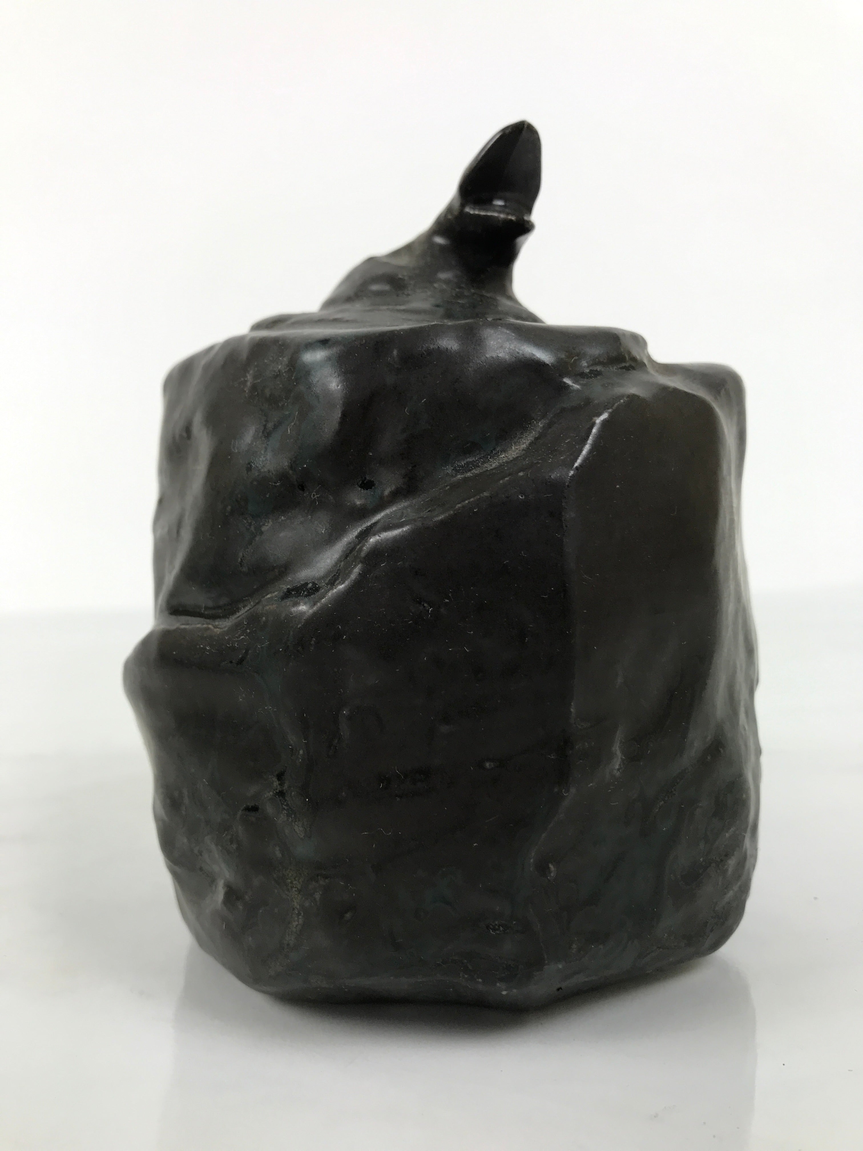 Japanese Ceramic Snake Statue Vtg Pair Zodiac Eto Sculpture Black Okimono ST96