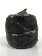Japanese Ceramic Snake Statue Vtg Pair Zodiac Eto Sculpture Black Okimono ST96