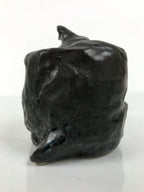 Japanese Ceramic Snake Statue Vtg Pair Zodiac Eto Sculpture Black Okimono ST96