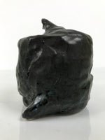 Japanese Ceramic Snake Statue Vtg Pair Zodiac Eto Sculpture Black Okimono ST96