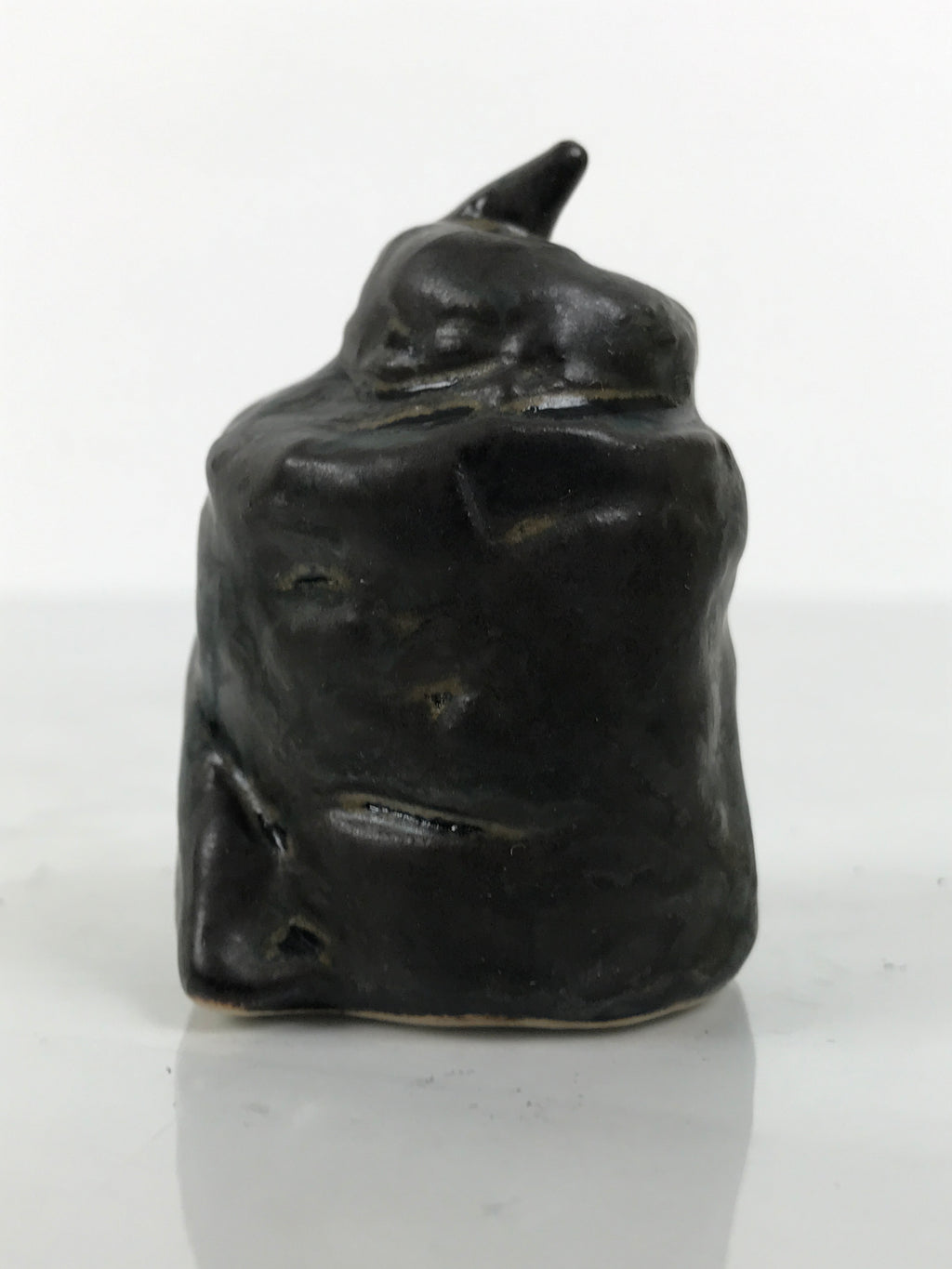 Japanese Ceramic Snake Statue Vtg Pair Zodiac Eto Sculpture Black Okimono ST96