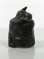 Japanese Ceramic Snake Statue Vtg Pair Zodiac Eto Sculpture Black Okimono ST96